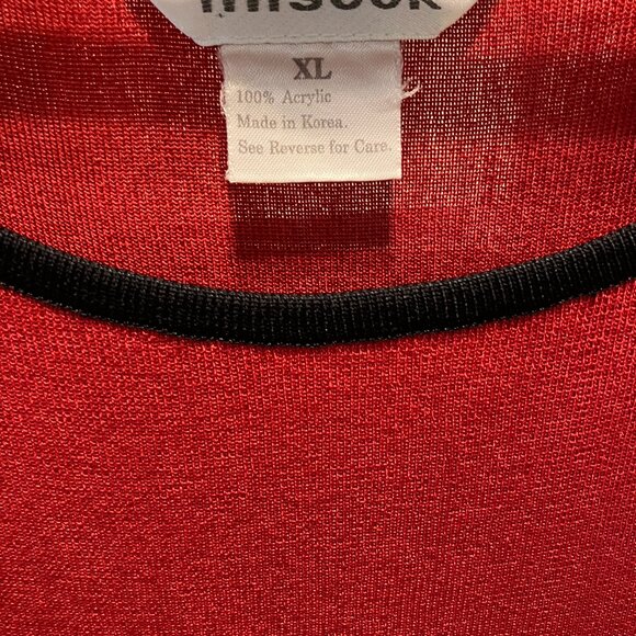 Exlusively Misook Red & Black Sleeveless Knit Tank Top Extra Large XL - Picture 3 of 4